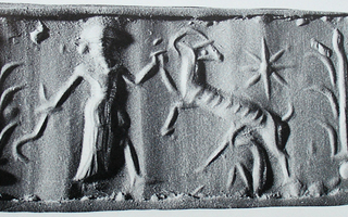 Hero fighting wild goat (ibex)