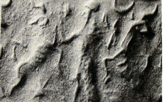 Hero grasping bull on either side