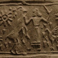 Hero fighting wild goat (ibex)