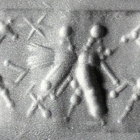 Hero grasping bull on either side and another hero fighting human-headed winged bull (aladlammu)