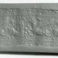 Griffin attacking stumbling mouflon