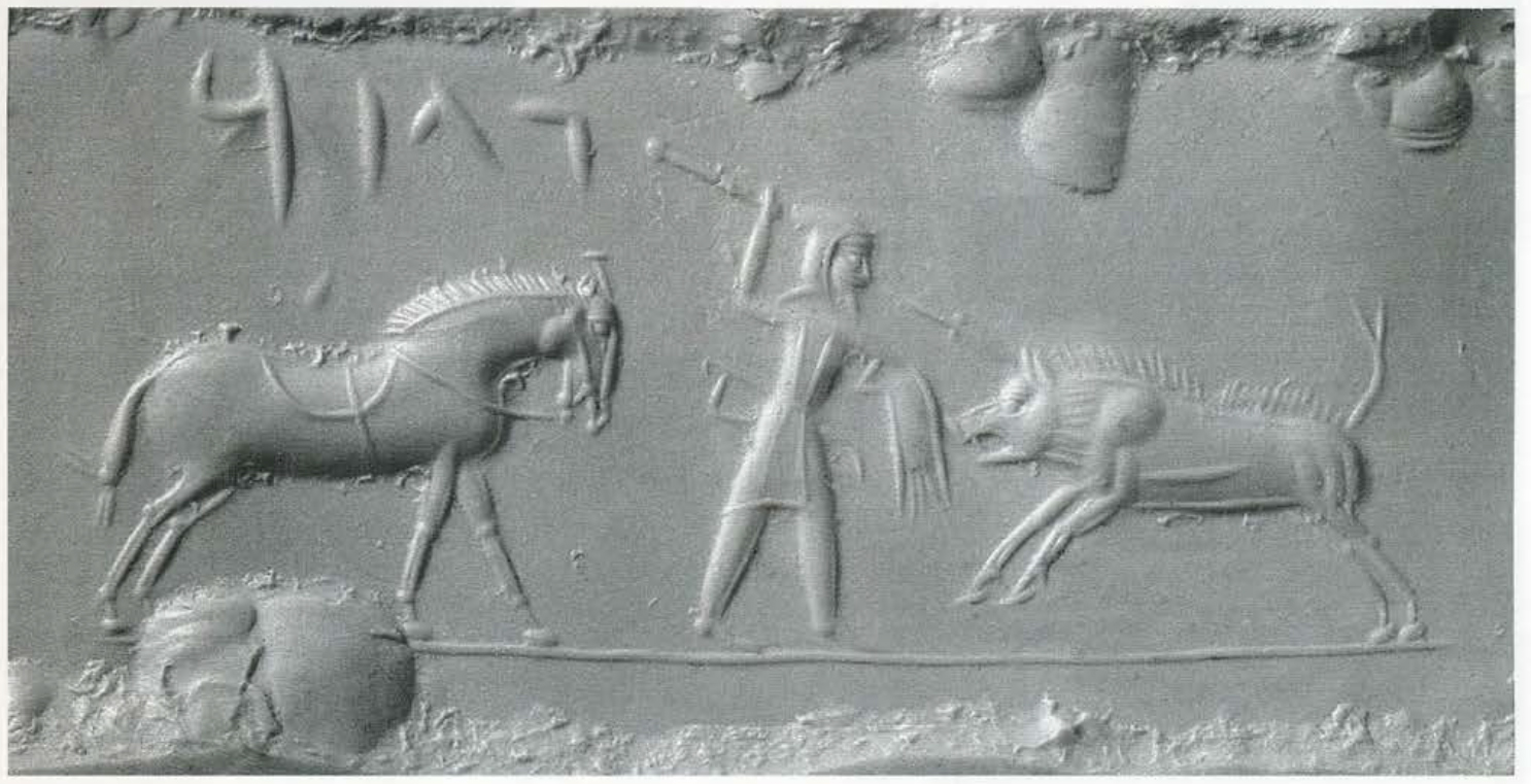 Dismounted Median spearman hunting boar