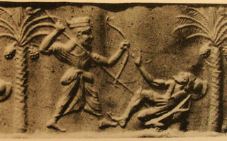 Royal hero vanquishing Greek hoplite