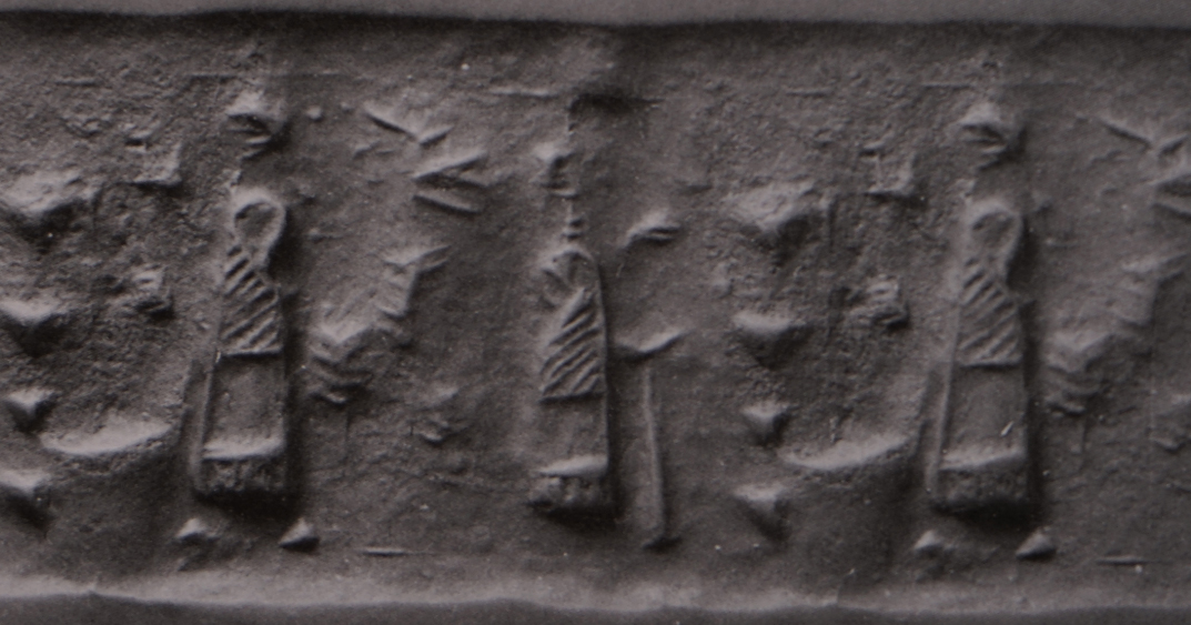 Pot-stand between king and his attendant