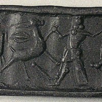 Hero grasping gazelle (antelope) and carrying its kid