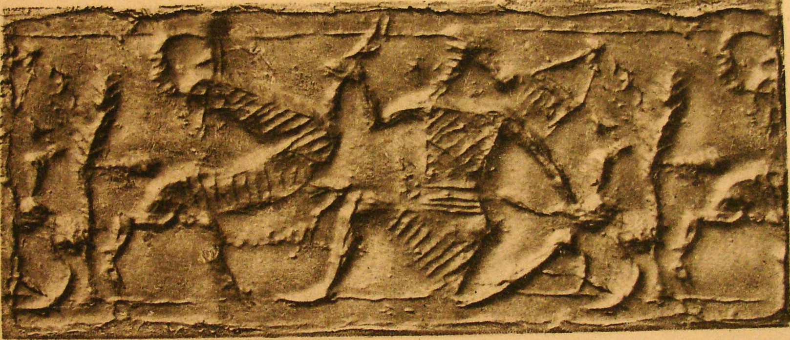 Hero (archer) fighting wild goat (ibex)