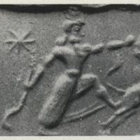 Hero fighting and worshipper facing contest